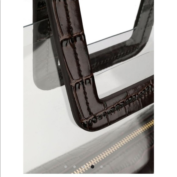 STAUD Large Shirley Bag Clear/Brown Croc Embossed - Picture 2 of 8